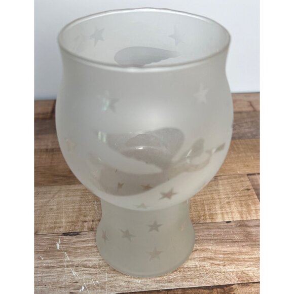 Frosted Glass Votive Candle Holder With Angel & Stars Design By Pfaltzgraff - Picture 4 of 4